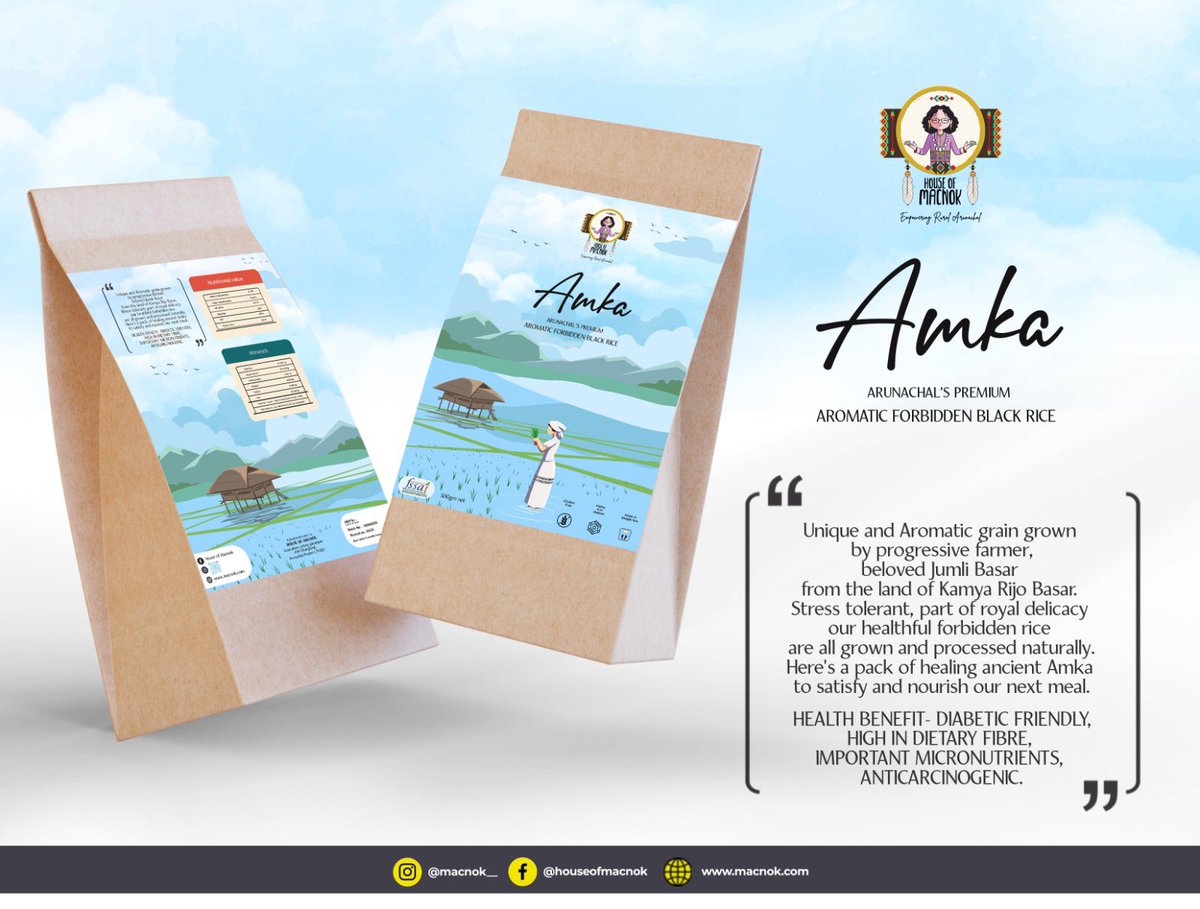 nunglego's tweet photo. #Macnok| introducing our Premium aromatic forbidden black rice “AMKA” from the land of Yomgo River.
“Sir Jumli Basar” decided to be in partnership with House of Macnok in the year 2022 and here today we are together working on nutritional foods for healthy and happy living. https://t.co/4BpqlhD9N2
