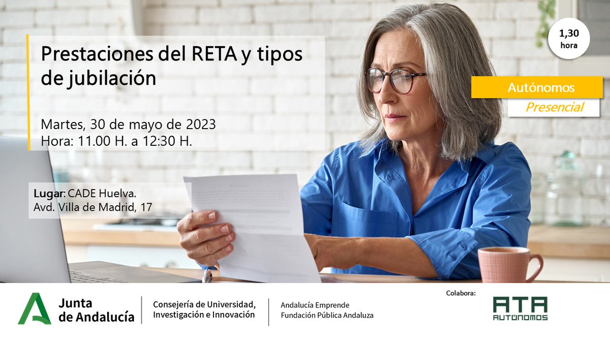 cadehuelva's tweet photo. Próxima formación presencial en el #CADEHuelva con la colaboración de 
@autonomosata
  
📣 𝙋𝙧𝙚𝙨𝙩𝙖𝙘𝙞𝙤𝙣𝙚𝙨 𝙙𝙚𝙡 𝙍𝙀𝙏𝘼 𝙮 𝙩𝙞𝙥𝙤𝙨 𝙙𝙚 𝙟𝙪𝙗𝙞𝙡𝙖𝙘𝙞𝙤́𝙣
📆30 de mayo
⏰11.00 a 12.30 H.
📝 https://t.co/QPKjqnDnFE
https://t.co/kiFdgYWacL https://t.co/10NsdG6cZi