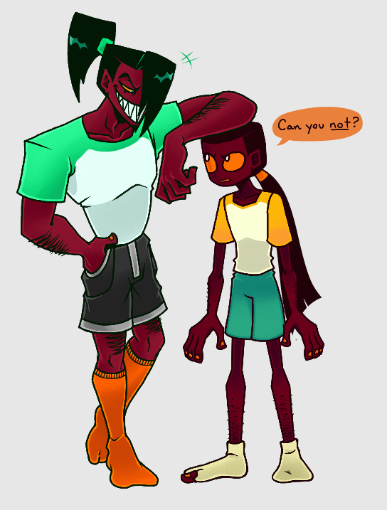 LankyRatBastard's tweet photo. I love it when siblings have height differences and asshole energy. It makes them more relatable and fun. #JulianT #NittyGritty https://t.co/BfQ0Uc0rB9