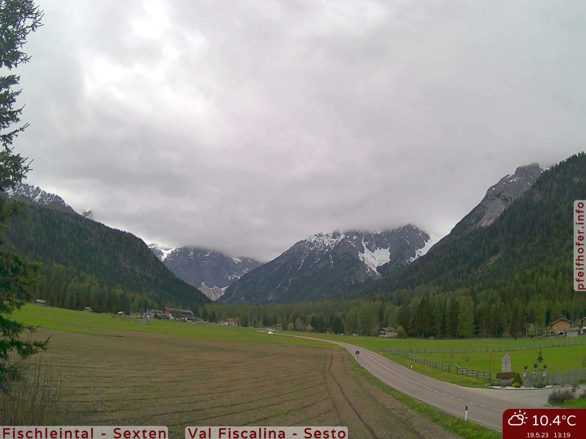 Webcam Sexten Fischleintal 10.4°C ⛅ - Sextner Dolomiten - Dolomiti di Sesto - Südtirol - Alto Adige