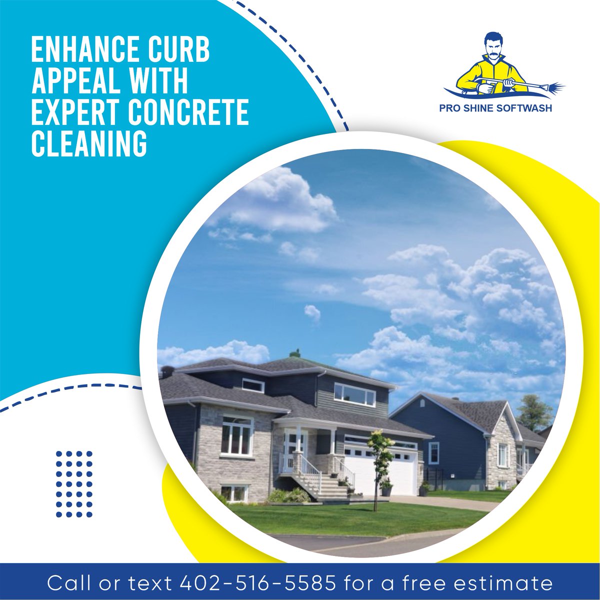 pro_softwash's tweet photo. Impress your guests and neighbors with spotless concrete surfaces. Our specialized concrete cleaning techniques will eliminate tough stains and restore the original luster of your driveways and sidewalks. 

#ConcreteCleaning #CurbAppeal #SpotlessSurfaces #cleaning #clean https://t.co/KMYVnwDnOB