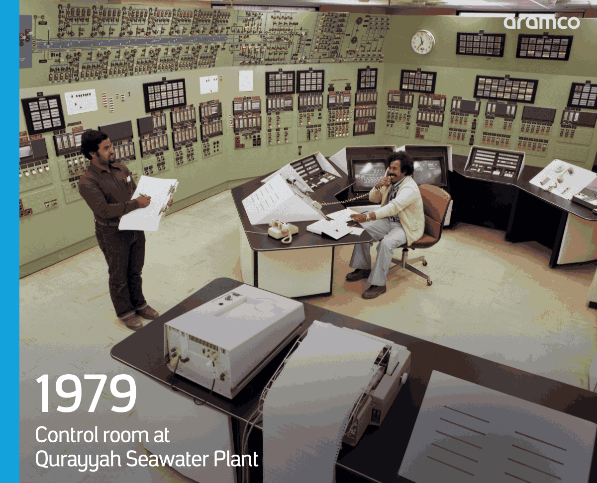 aramco's tweet photo. Moments from our history…

Since 1978, the Qurrayah Seawater Plant treats seawater as an alternative water source injected into reservoirs to maintain pressure in oil recovery

Today, it is the largest of its kind and uses seawater, instead of groundwater, in our fields

#aramco https://t.co/Gc4tKYwSha