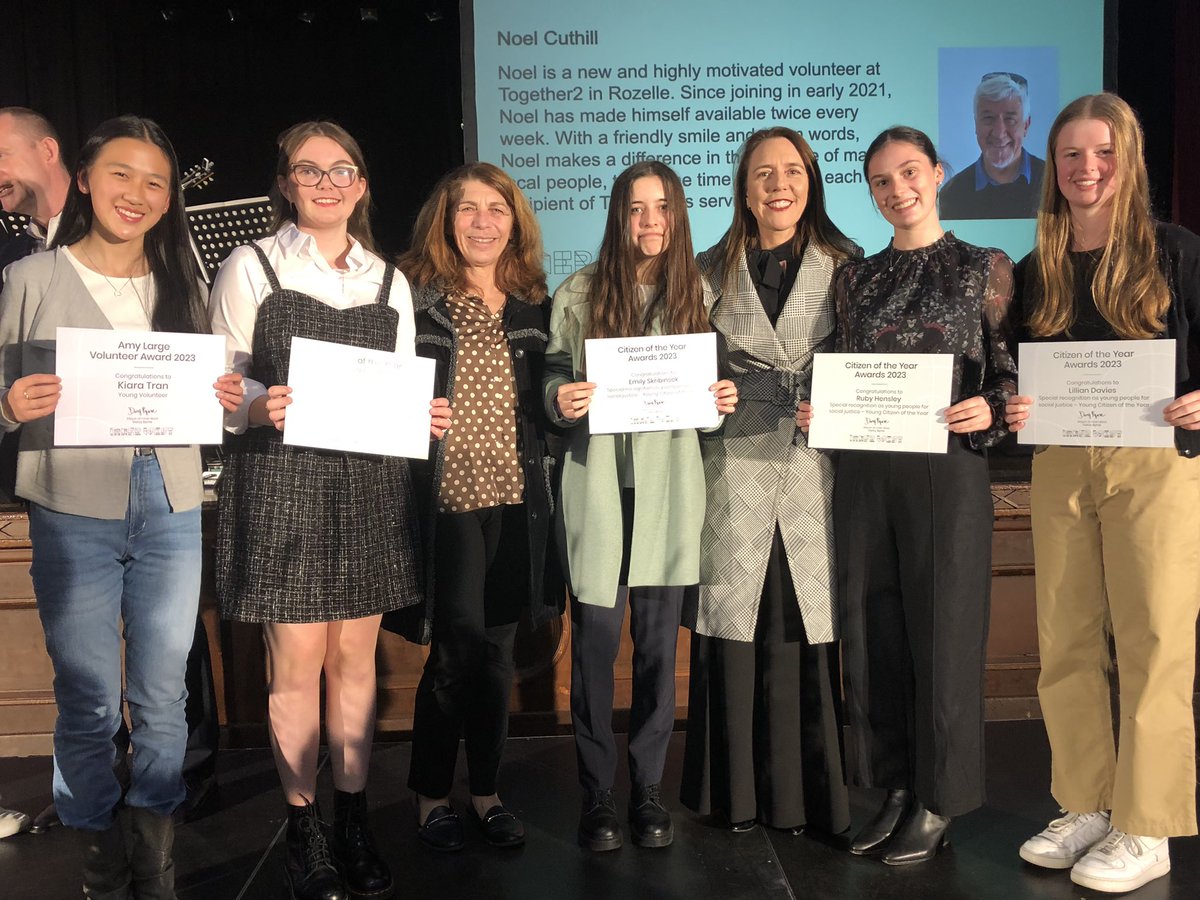 So proud of  Rose, Emily, Ruby, Kiara and Lillian, Year 11 @burwoodghs who all received awards from InnerWest Council for their volunteering work.