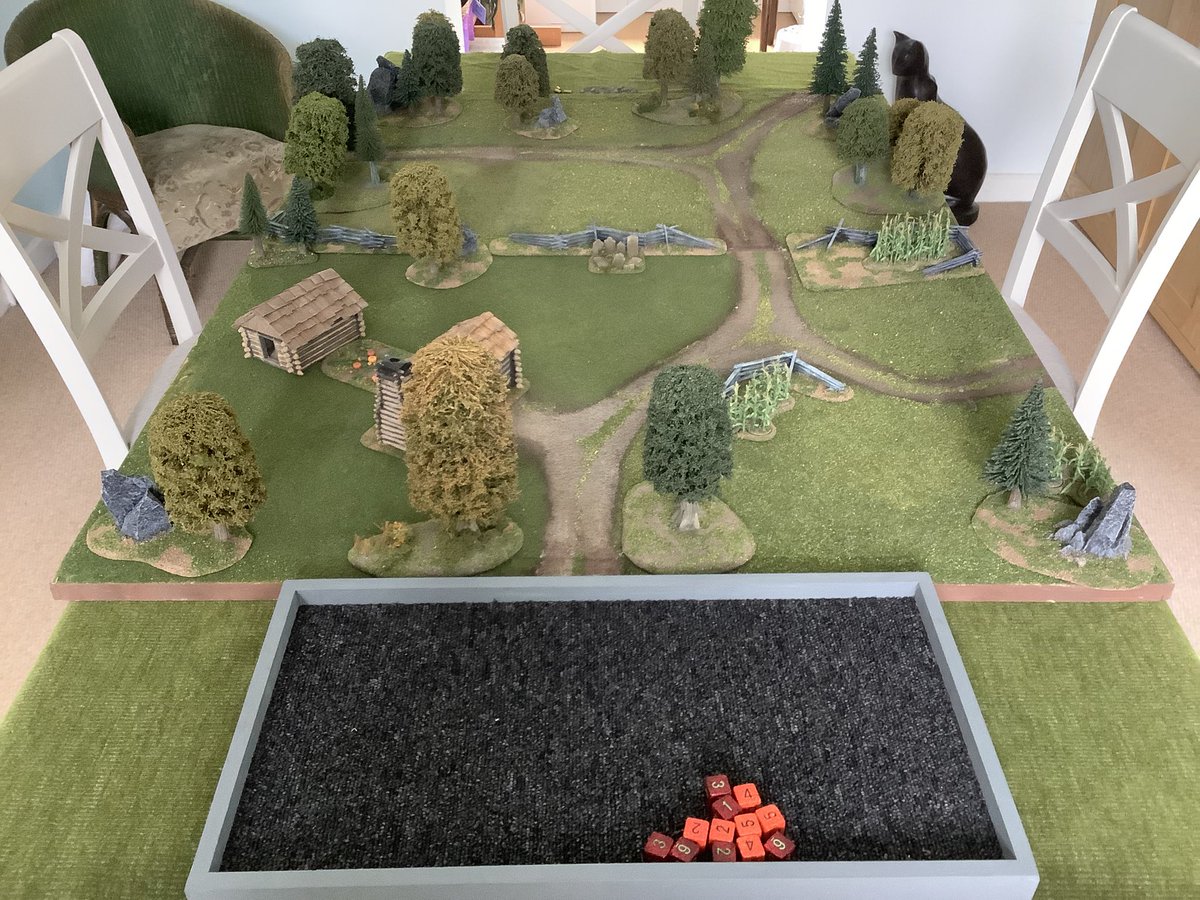 RMZHBC's tweet image. Getting set up for an afternoon game of #RebelsAndPatriots from @OspreyGames - just the forces to work out. #FIW #FrenchIndianWar