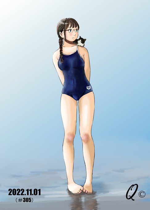 #急に暑くなったから水着絵で涼もうぜ 
暑い時も寒い時も描いてま～す😅 