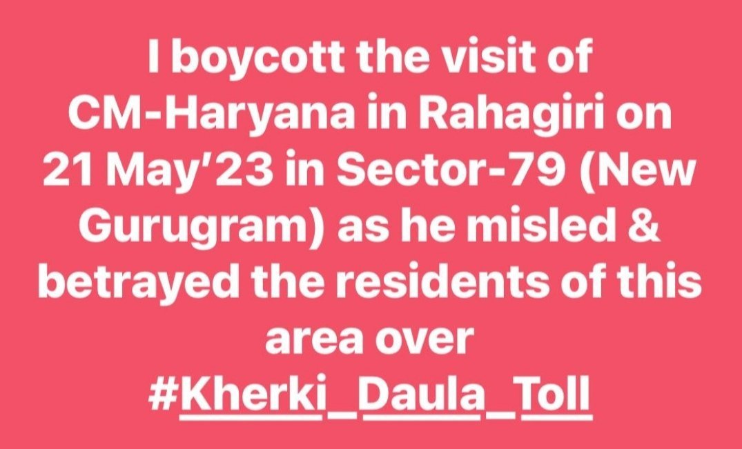 @DC_Gurugram @nishantyadavIAS @cmohry @diprogurugram1 @DiprHaryana @Raahgiri_Fdn @ipspankajnain @gurgaonpolice @MCManesar @MunCorpGurugram @TrafficGGM #Boycott Dadagiri 
No way to reach home, no Roads so what Raahgiri it is.
#KherkiDaulaToll is nuisance for public today and going to become a bigger nuisance for Rulers next Year