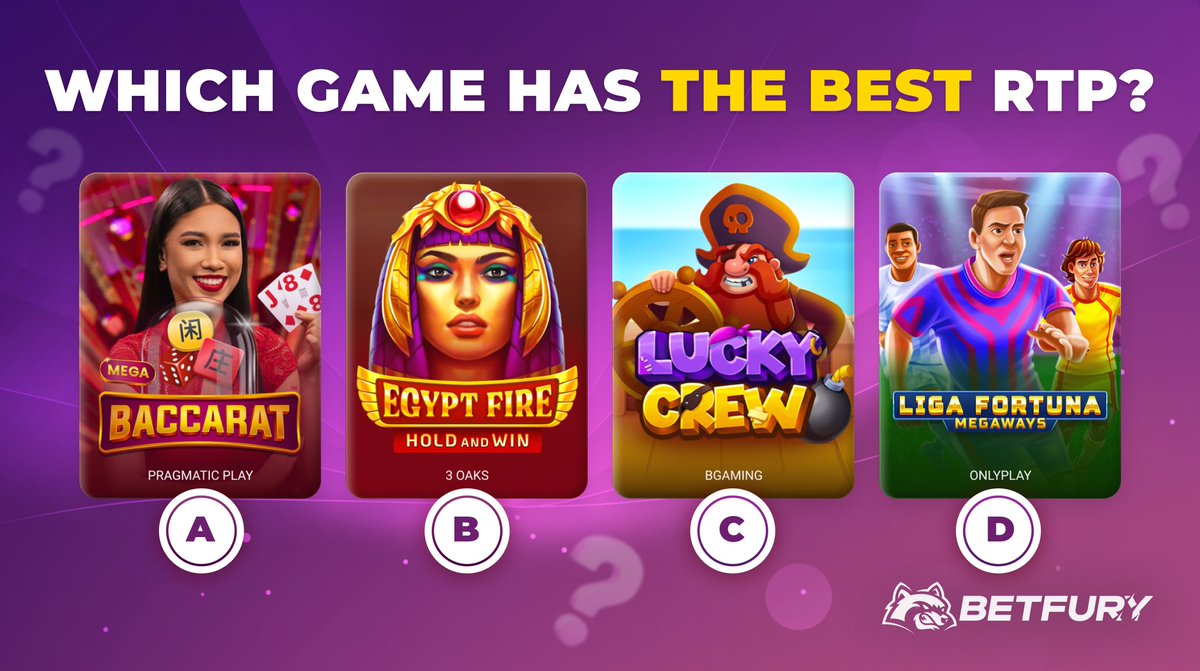 New 🆒 games are live
👉betfury.tv/newgames
Hurry to #play them all!

🤑Want to Share 150 #FS?
- Guess the #game with the best #RTP
- Write in comments A, B, C or D
- Add your BetFury username

We will choose 3 random winners on 22.05