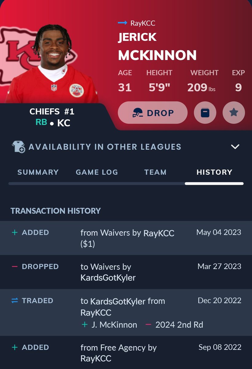 RayBDynasty's tweet image. I'm ready to sell McKinnon high again if I can. When he has a big week, he's getting put OTB &amp;amp; I'll be looking to add another pick to my arsenal of '24s I have in this league.