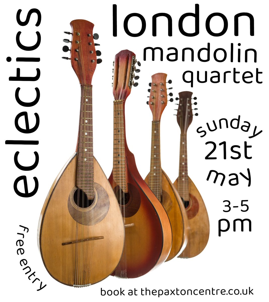 Enjoy a lovely afternoon listening to beautiful #music this Sunday 21st. We welcome The #london #mandolin ensemble for the first in our #worldmusic series ‘eclectics’ free entry info and tickets.. eventbrite.co.uk/e/eclectics-lo…