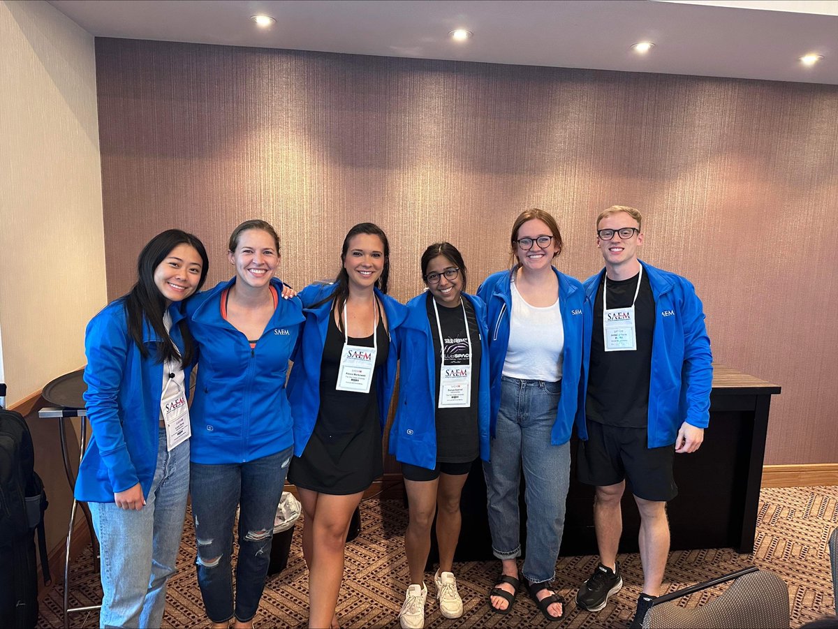 #OSUEM MS ambassadors hard at work at #SAEM23  @buchanan_kels @SonyaSasmalMed @lucydong22 @julia_murraymed @AlexiaMarkowski @jordanlukens