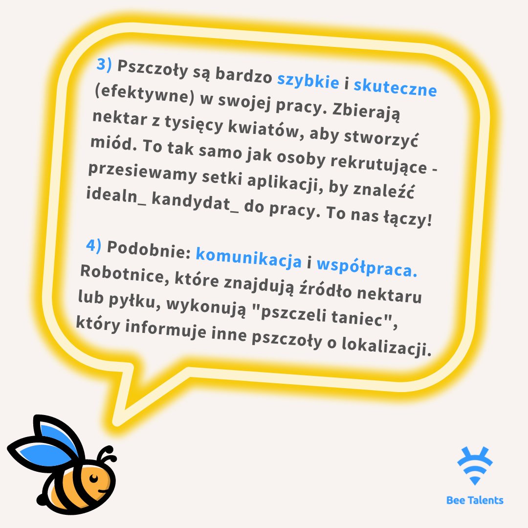 BeeTalents's tweet photo. Już jutro obchodzimy Światowy Dzień Pszczół! 🐝 Jak możecie się domyślać, owady te są bliskie sercu #BeeTalents :) Dziś dzielimy się z Wami inspiracjami z naszego wewnętrznego #newsletter-a #wellBEEing-owego - nie zabrakło informacji o tym święcie! 💪 Szczegóły poniżej ⬇️ https://t.co/vEcrEo6u48