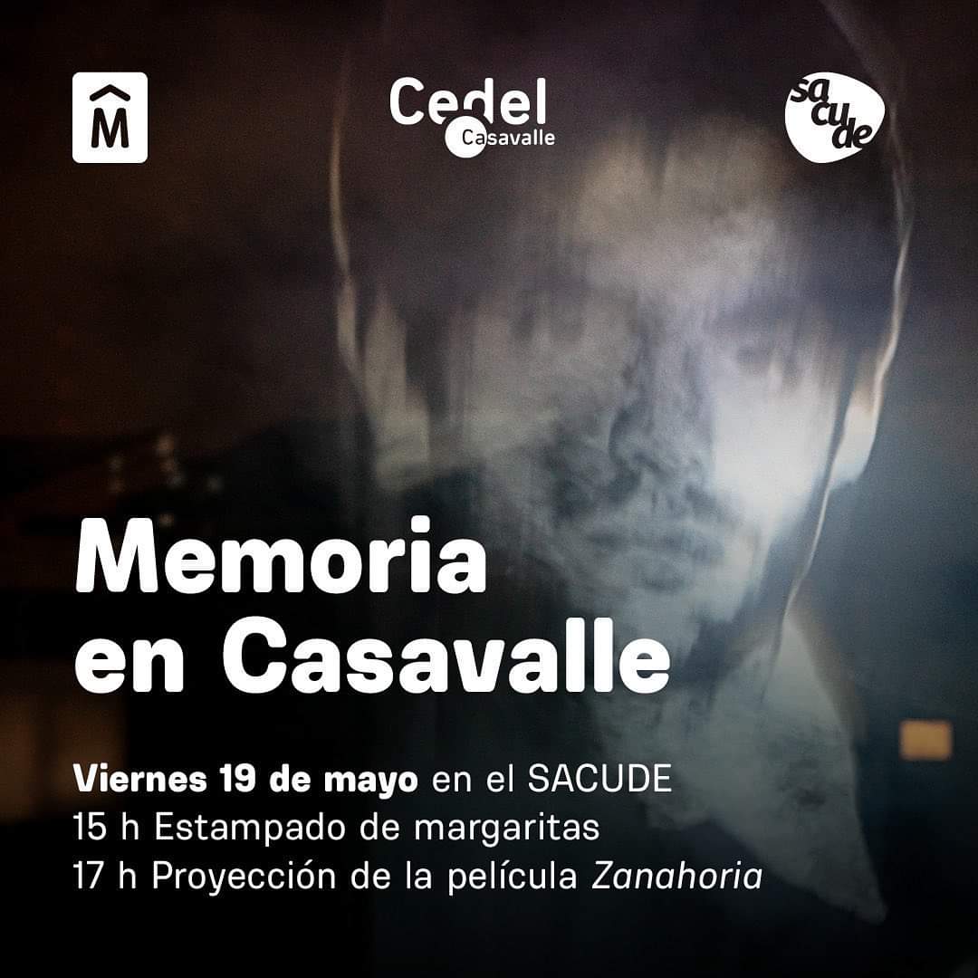 Memoria en Casavalle
Este viernes te invitamos a estampar margaritas en balconeras y pañuelos a las 15:00 en el Complejo Sacude
 Luego a ver la película “Zanahoria”.
#mesdelamemoria