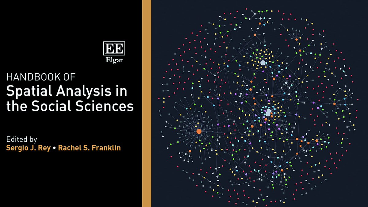 RevueCybergeo's tweet photo. [Nouvelle #recension]

📚 Sergio J. Rey, Rachel S. Franklin (eds), 2022, Handbook of #SpatialAnalysis in the #SocialSciences, Cheltenham, Northampton, Edward Elgar publishing, 568 p.

#️⃣ #AnalyseSpatiale, #GéographieQuantitative

🖊️ Thierry Feuillet

🔗 https://t.co/gxZo99dMma https://t.co/33BCQG4vMx