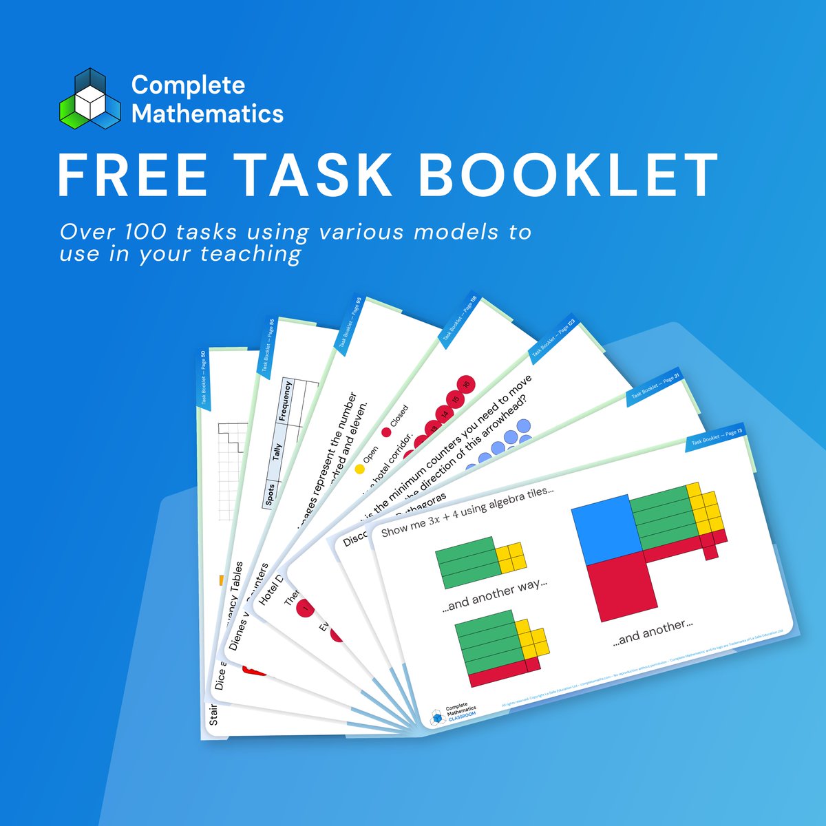 jonsmcest's tweet photo. Check out this fantastic resource from CompleteMaths  @LaSalleEd, 166 pages of tasks designed to be used with an appropriate model or manipulative. https://t.co/1P3cOelhFd
