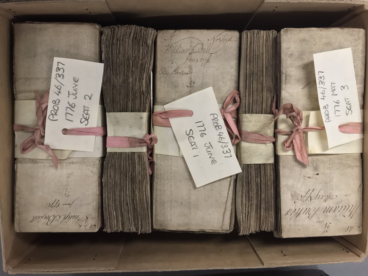 The beauty of archives... 🥰

Prerogative Court of Canterbury Adminsitration Bonds pictured in their natural habitat...