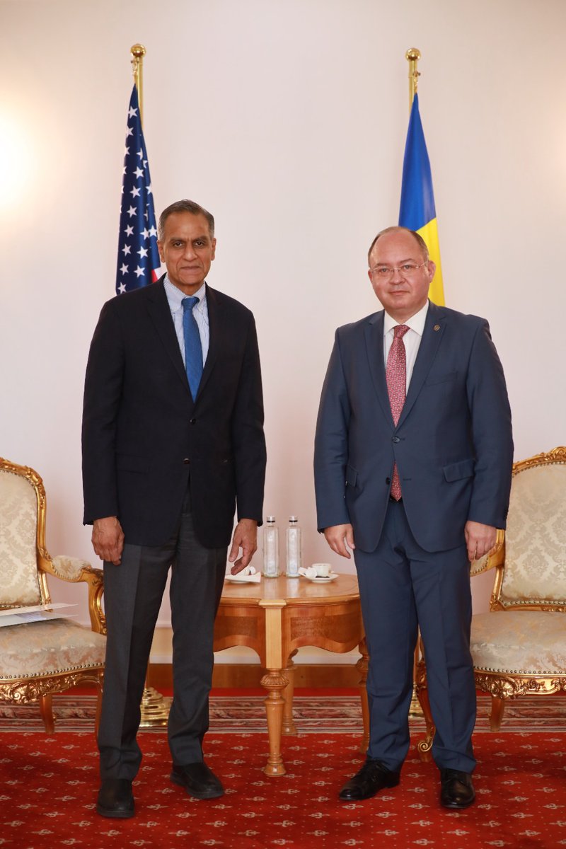 BogdanAurescu's tweet image. Very productive talks with @DepSecStateMR R.Verma &amp;amp; @AsstSecPM J.Lewis on strengthening 🇷🇴🇺🇸 Strategic Partnership, incl. on consolidating #EasternFlank &amp;amp;enhancing regional security&amp;amp;support for UA🇺🇦 &amp;amp; RMD🇲🇩. We are committed to support resilience&amp;amp;security in the #BlackSea region.