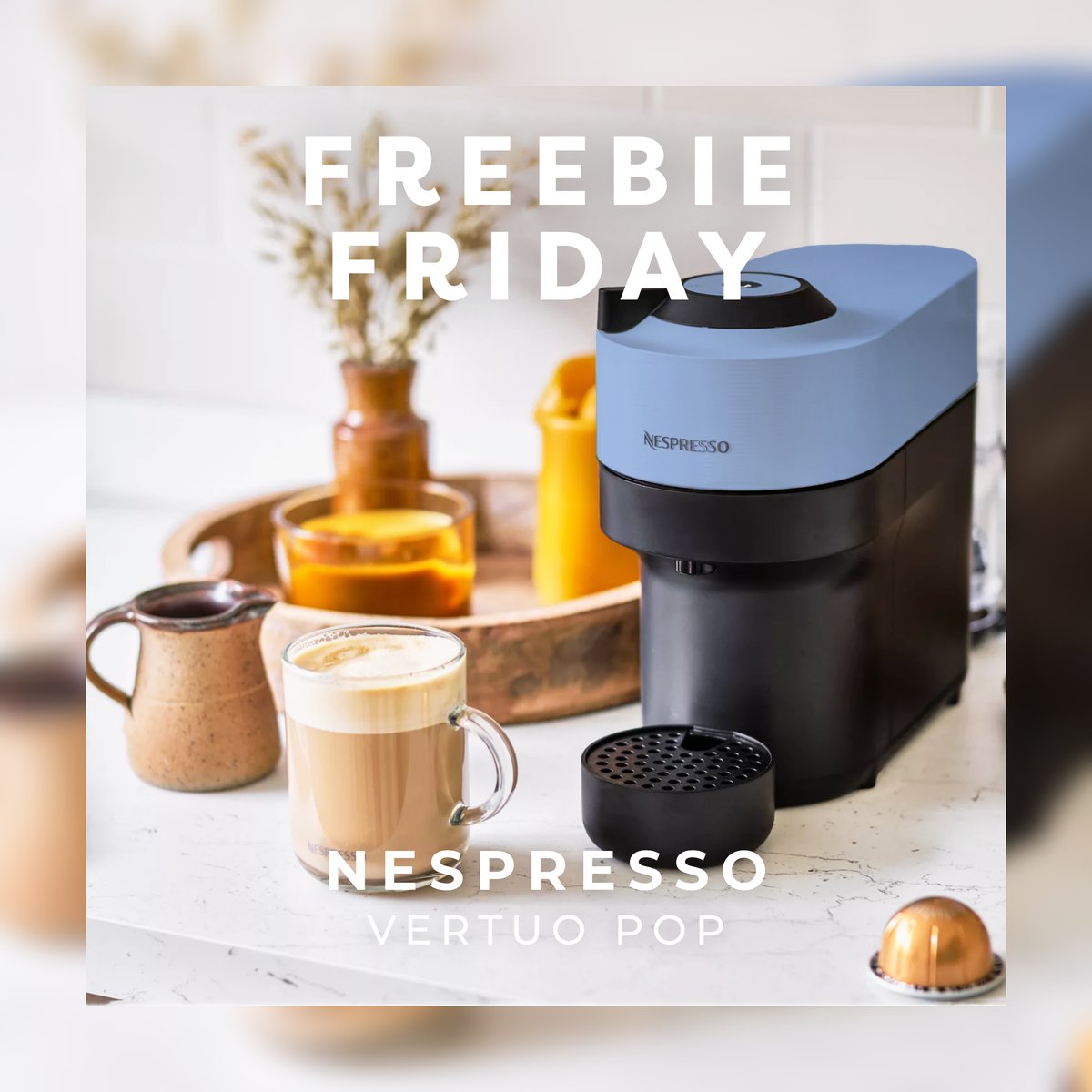 It's Freebie Friday, and we're giving away a sleek Nespresso Vertuo Pop coffee machine in blue!

For your chance to #Win, tag a friend and make sure you are both following @WrenKitchens 
 
Competition closes  *22.05.23*

#freebiefriday #competition #Giveaway #competitionuk #comp