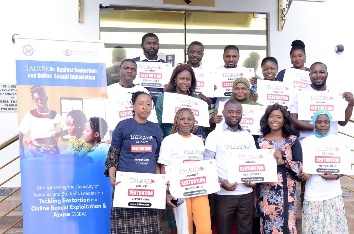 talkamm's tweet photo. On the 17-18 of May 2023, @devatopafrica under the Talkam Against Sextortion and OSEA Project funded by @USinNigeria conducted two days of training to strengthen the capacity of teachers in tackling Sextortion and Online Sexual Exploitation in Nasarawa State.

#RedCard2Sextortion https://t.co/Oj2dnQthek