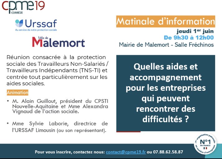 🗓 Jeudi 1er juin 9h30 à 12h00
📍 Salle Fréchinos - mairie de Malemort

Inscriptions: 👇
docs.google.com/forms/d/e/1FAI…