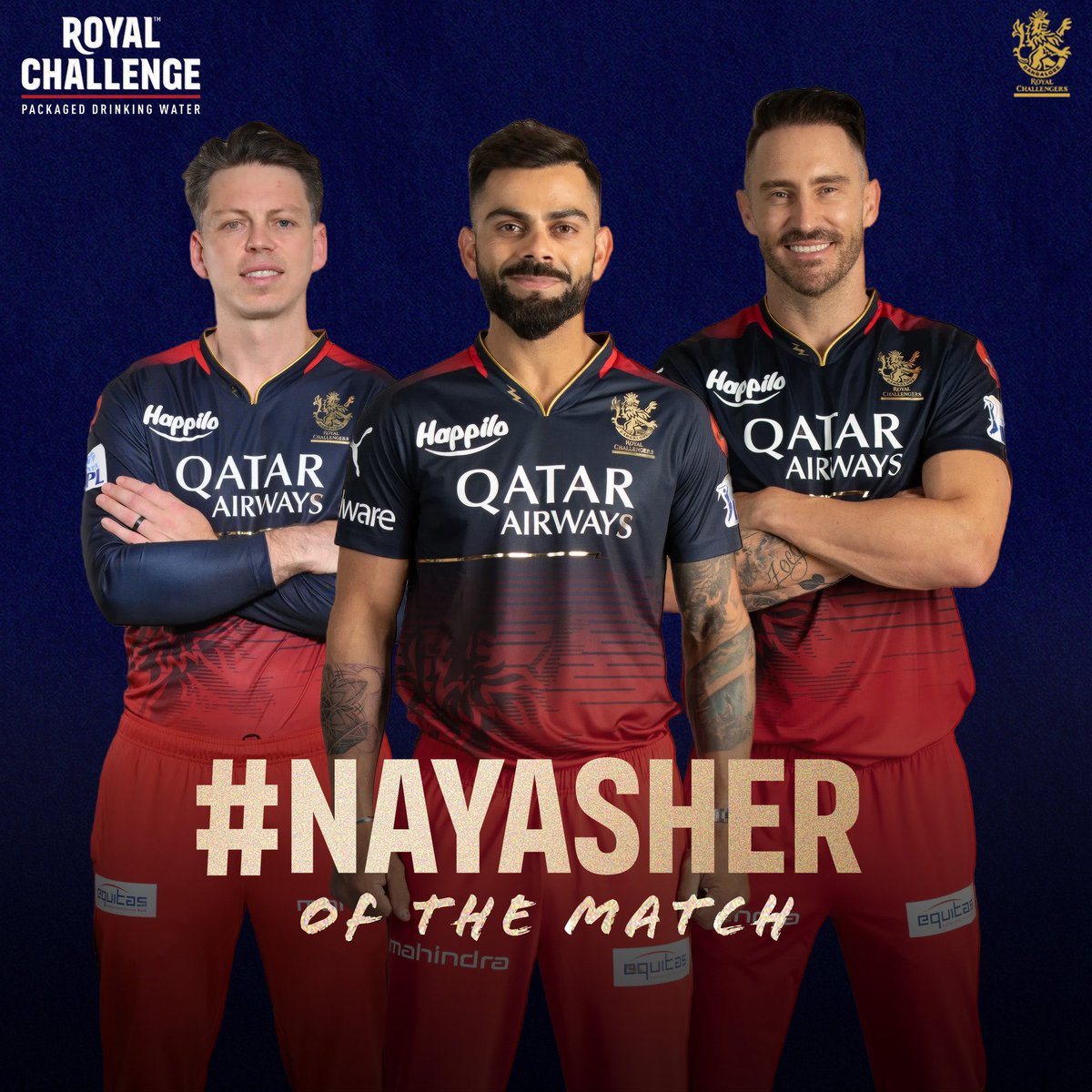 Royal Challenge Packaged Drinking Water Naya Sher of the Match 🐅

The King's majestic innings! 👑

@imVkohli was absolutely on song with his striking and stroke play 🔥

#PlayBold #ನಮ್ಮRCB #IPL2023 #NayaSher #Choosebold #RoyalChallenge