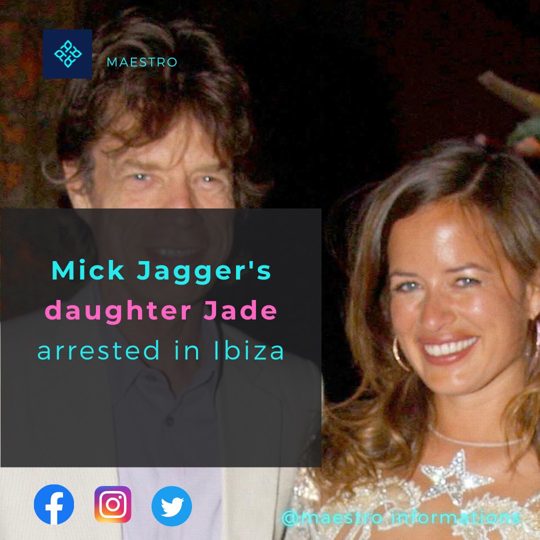 Maestroinfoo's tweet photo. #RollingStones #mickjagger #JadeJagger
MADRID, May 18 - Jade Jagger, the daughter of Rolling Stones singer Mick Jagger, has been arrested on the Spanish island of Ibiza for attacking police officers, a police source said on Thursday without providing further details. https://t.co/4mt6IitNlN