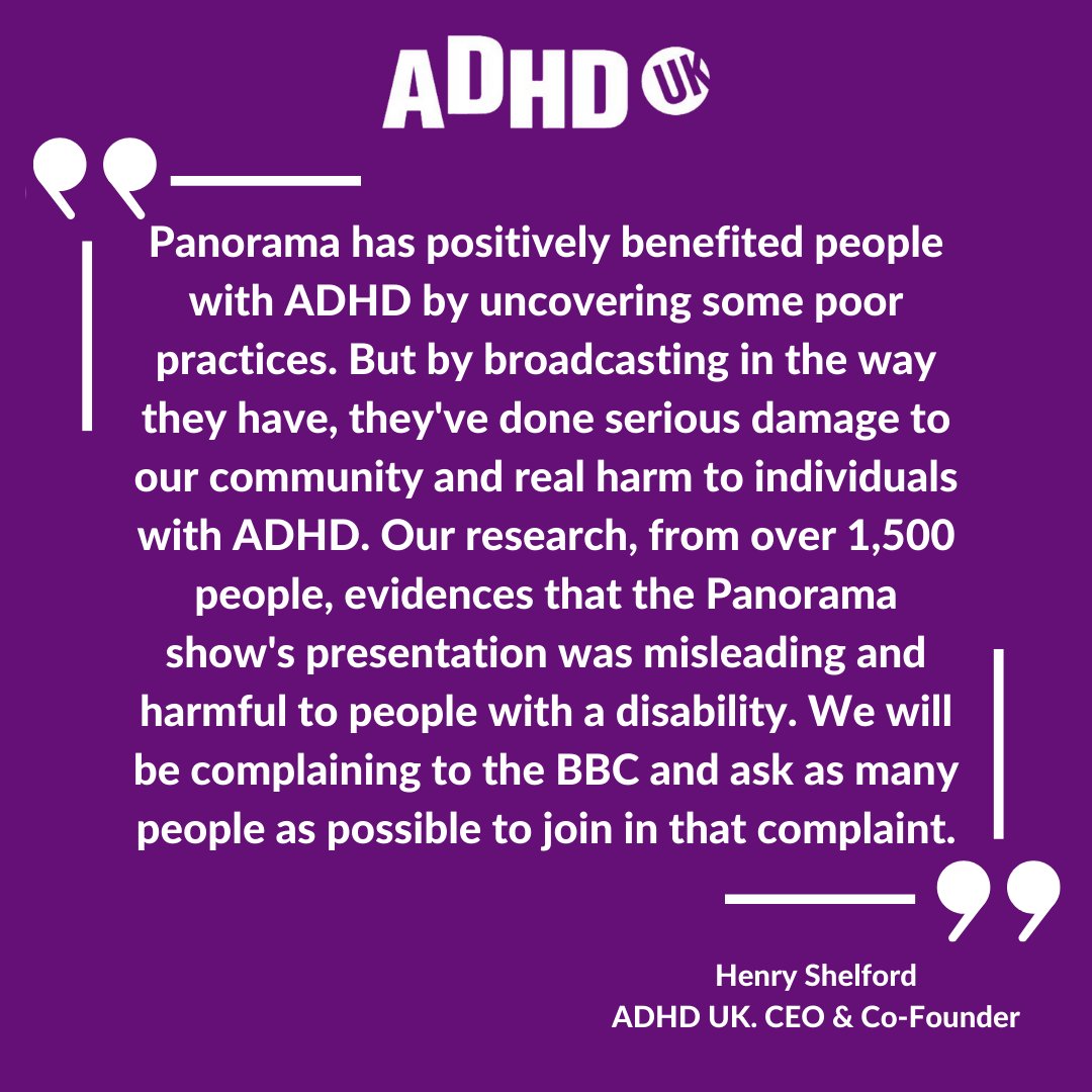 ADHD UK (@adhdukcharity) on Twitter photo <a href="/BBCPanorama/">BBC Panorama</a> See details of our research and results, and for a link to complain to the BBC, here: adhduk.co.uk/panorama-adhd-… <a href="/BBCPanorama/">BBC Panorama</a> See details of our research and results, and for a link to complain to the BBC, here: adhduk.co.uk/panorama-adhd-…