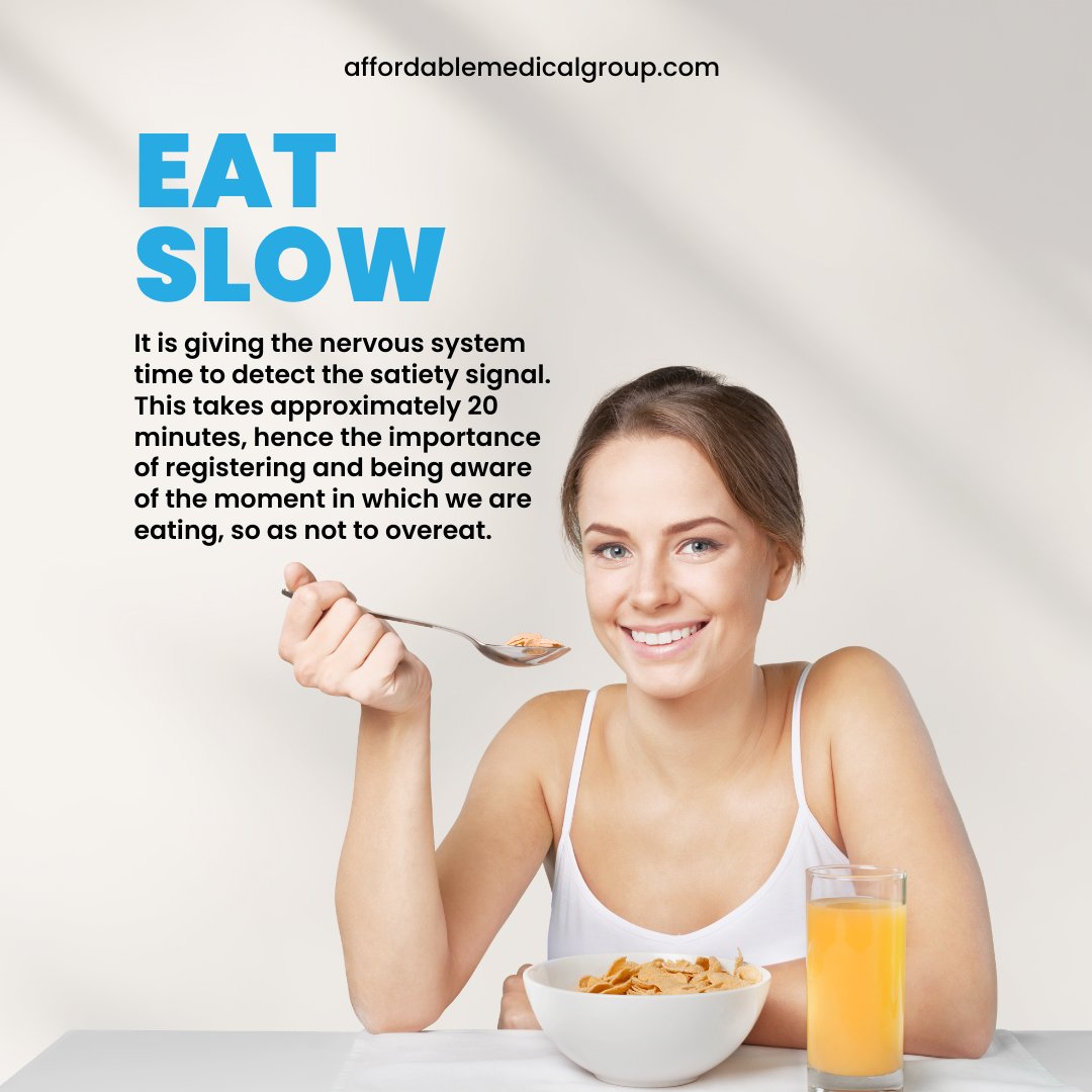 AffordMedGroup's tweet image. 🍽️🐌 Eat slow and savor each bite... it's not just about the taste, but also about giving your body time to recognize when it's satisfied. 

#EatSlow #MindfulEating #SatietySignal #HealthyHabits #PortionControl