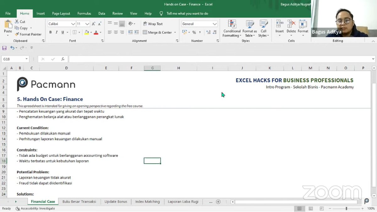 agvsaditya's tweet photo. Keren banget materi-materi yang diajarin sama kak Bagus, pertama kali ikut live course "Excel Hacks For Business Profesionals" dari @pacmannai . Di ajarin excel dari awal dan juga Day 4 diajarin salah satu studi kasus. Seneng pastinya dapet pengalaman baru, next ikut lagi. https://t.co/E8O1Xj6iMQ