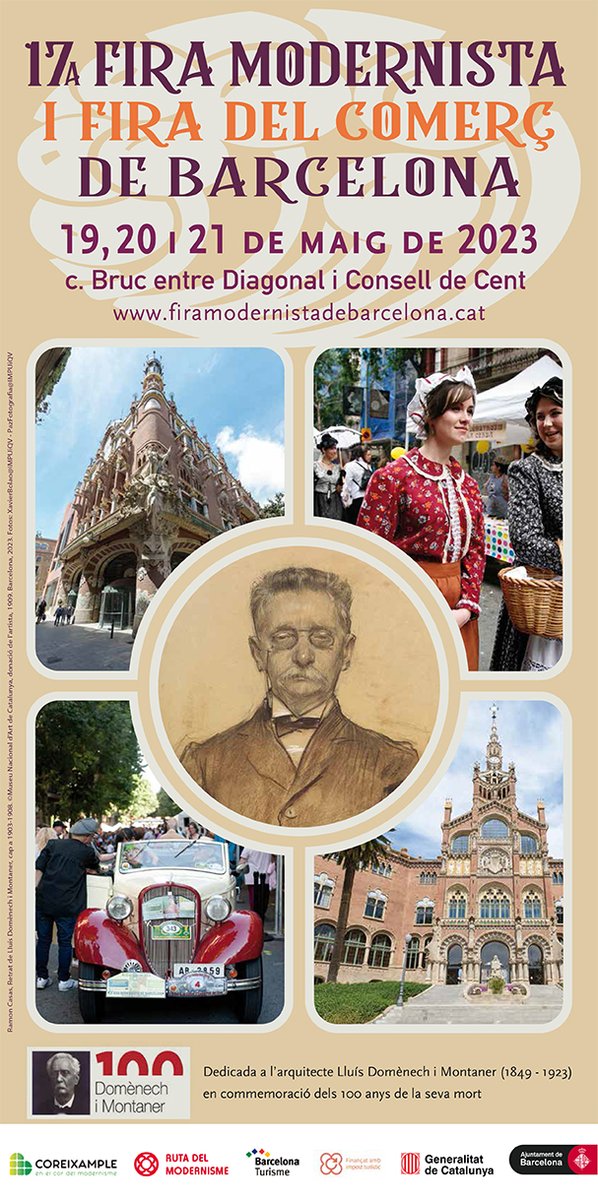 Barcelona Turisme (@barcelonaturism) on Twitter photo Aquests dies se celebra la #FiraModernistaBcn2023 que enguany està dedicada al genial arquitecte Lluís Domènech i Montaner amb motiu de l’#AnyDomènech2023
bit.ly/3IlxWDg
<a href="/BarcelonaTurism/">Barcelona Turisme</a> <a href="/bcn_ajuntament/">Ajuntament de Barcelona</a> @cambrabcn <a href="/TurismeDIBA/">TurismeDIBA</a> <a href="/RutaModernisme/">Ruta del Modernisme</a> <a href="/FundacioLDM/">FLDM</a> <a href="/CorEixample/">coreixample</a> Aquests dies se celebra la #FiraModernistaBcn2023 que enguany està dedicada al genial arquitecte Lluís Domènech i Montaner amb motiu de l’#AnyDomènech2023
bit.ly/3IlxWDg
<a href="/BarcelonaTurism/">Barcelona Turisme</a> <a href="/bcn_ajuntament/">Ajuntament de Barcelona</a> @cambrabcn <a href="/TurismeDIBA/">TurismeDIBA</a> <a href="/RutaModernisme/">Ruta del Modernisme</a> <a href="/FundacioLDM/">FLDM</a> <a href="/CorEixample/">coreixample</a>