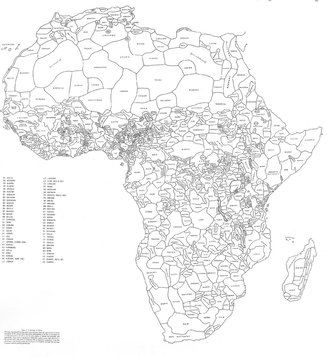 Map of Africa using ethnically drawn borders, rather than those drawn by imperial powers.