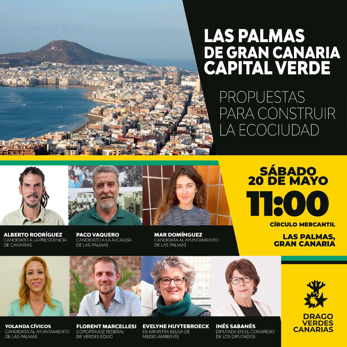 Este sábado, <a href="/fmarcellesi/">Florent Marcellesi 🌻</a> estará en Las Palmas de Gran Canaria, con <a href="/Alber_Canarias/">Alberto Rodríguez</a> y @vaqueropaco, para hablar de nuestro modelo de ciudad verde, habitable ante la #emergenciaclimatica y que cuide de los barrios más vulnerables, para la capital grancanaria. #LPGCcapitalverde 🌿