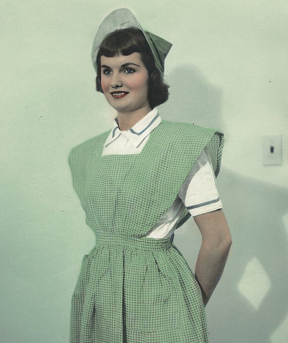 Nurse wearing uniform from Columbia circa. 1950s #histmed #histnurse #elegance #historyofmedicine #historyofnursing #pastmedicalhistory