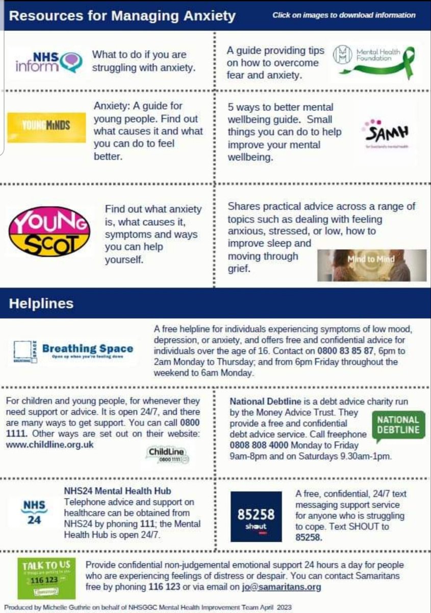 Happy Mental Health Awareness Week This year's theme is 'anxiety'. Annual events are a great way to help stimulate conversations, increase people's awareness and understanding of issues and encourage help seeking behaviours. To get involved visit mentalhealth.org.uk/our-work/publi…