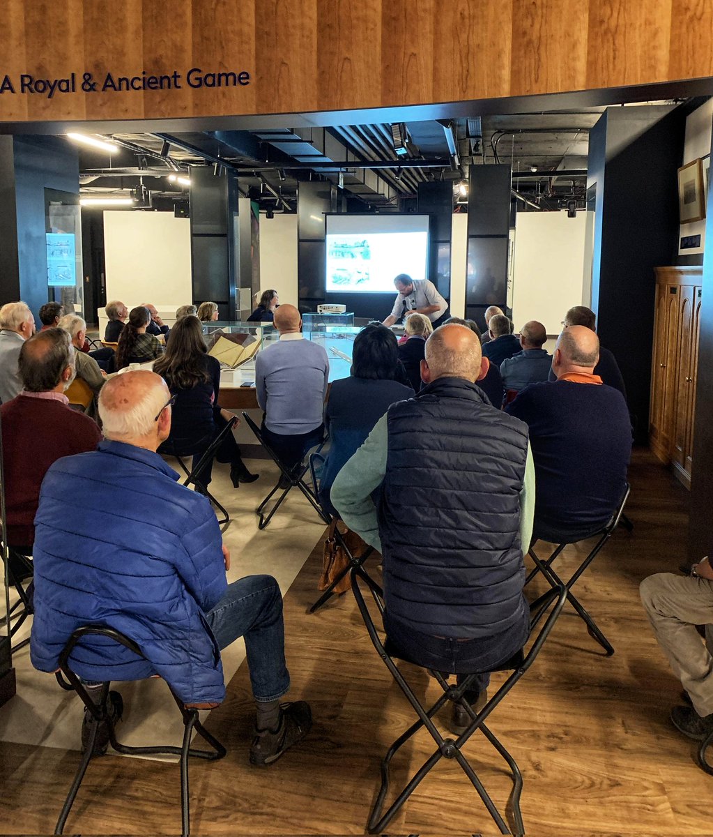 WorldGolfMuseum's tweet photo. Thanks to @DrOliBetts of the @RailwayMuseum for his wonderfully engaging lecture last night on the topic of the #railways and #golf. It was great to see such support from our local community too! 🚂⛳️🚂⛳️
#standrews #fairwaysandrailways #museumlecture #sportingheritage https://t.co/zrI9x7BChF