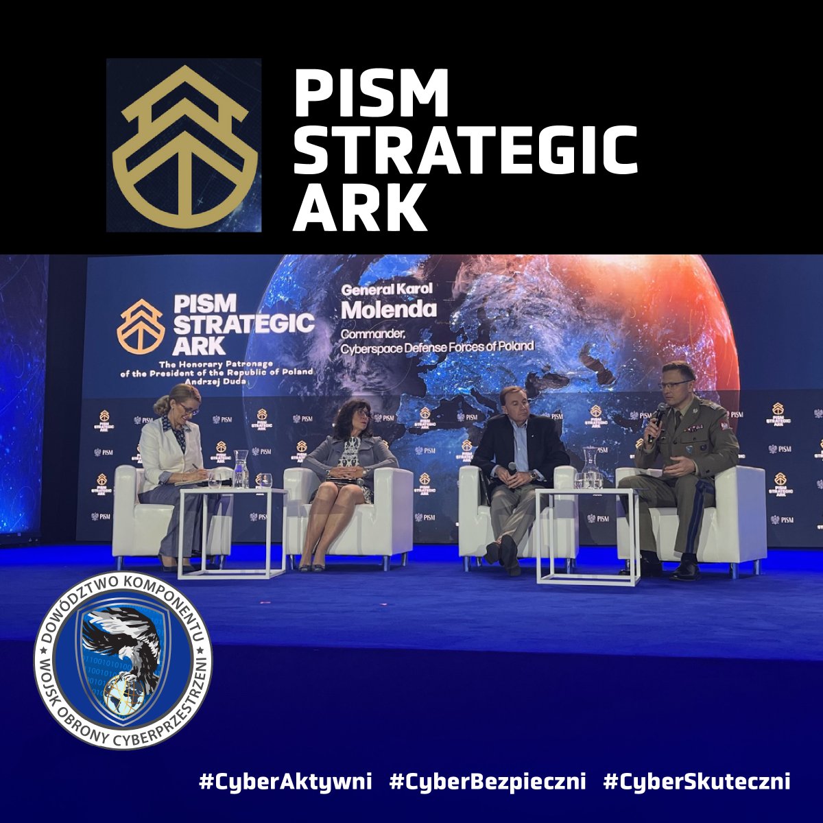 CyberWojska's tweet image. Z udziałem Dowódcy @CyberWojska, gen. bryg. @MolendaKarol rozpoczął się panel dyskusyjny pt. ”Outdated or Not: Which Tools Will Triumph on the Battlefield of Future Wars?” podczas @PISM_Poland #Strategic_Ark. 

Transmisja live dostępna na: youtube.com/watch?v=ITrs23…