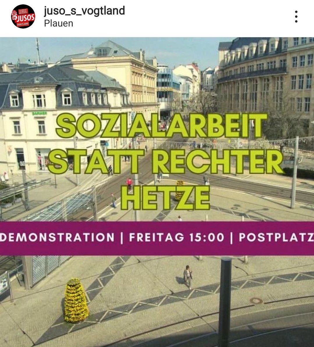 ColoridoV's tweet photo. Als Reaktion auf den heutigen Dummenfang der #Afd nach den Vorfällen am #Postplatz in #Plauen und dem Mobilisieren und Hetzen der rechten Kräfte, wird es heute eine Veranstaltung geben!
Wer für Lösungen statt Hetze ist, kommt 15 Uhr ‼️ https://t.co/eEwR8e7X9T