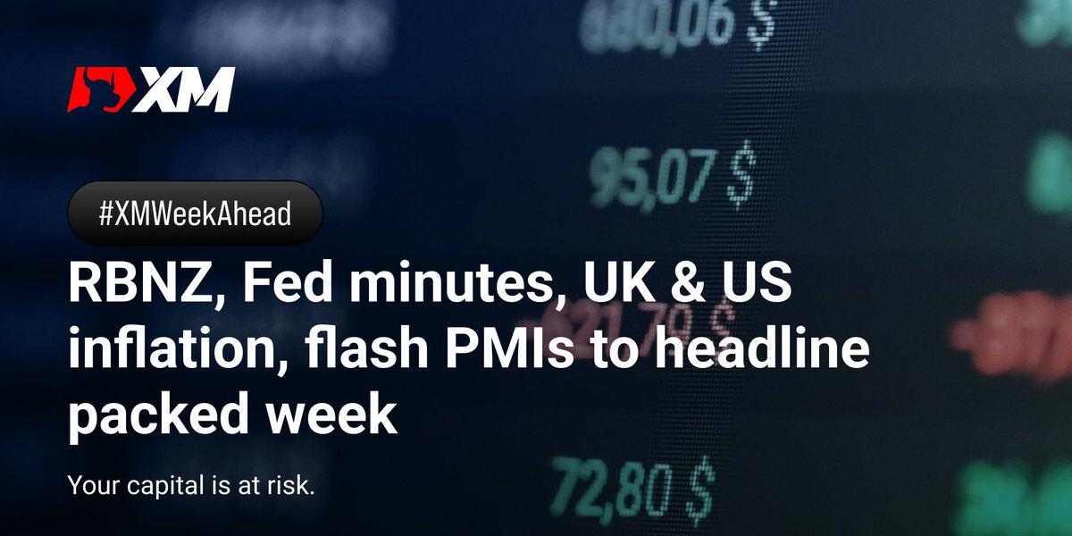 XM_COM's tweet photo. The #WeekAhead is looking busy with an #RBNZ decision coming up as well as data releases including UK and US #inflation and the flash #PMI readings.
For the full debrief, see our report here π https://t.co/mXRFsJyrZp
#XM #XMWeekAhead https://t.co/3HfFXxtnZs