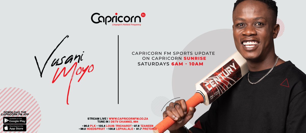 CapricornFM's tweet photo. The Coolest Kid in Limpopo, @mrmajo_AF is taking care of you on the #CapricornSunrise. Connect with him via WhatsApp on 079 899 6226!

ON AIR | @DitebogoRatheko and Vusani Moyo are taking care of your @CapricornFMNews updates. https://t.co/uWpZfFI5Eb