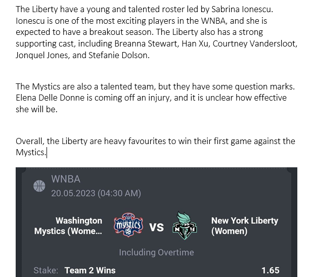 Basketball - WNBA

🏀 New York Liberty ML
🔖 1.65
💵 5 Units

#GamblingTwitter #SportsBetting #TeamParieur #SportsBet #Betting #FreePicks #A3RBET #SportsBettor

#WNBA #WNBATwitter #WNBAPicks #WNBABets #NewYorkLiberty #SeafoamSZN

Like + RT