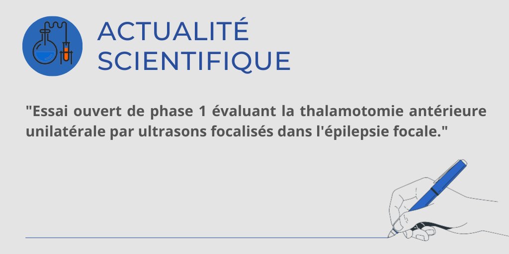 [#scientifique] 
Essai ouvert de phase 1 évaluant la thalamotomie antérieure unilatérale par ultrasons focalisés dans l'épilepsie focale.

👉onlinelibrary.wiley.com/doi/10.1111/ep…

#epilepsy #epilepsie