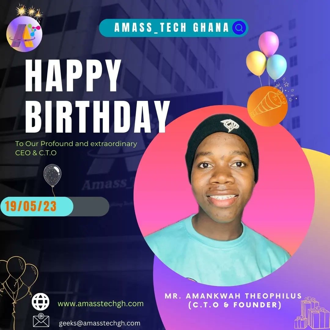 amasstechhub's tweet image. Happy Happy birthday to the young entrepreneur @kvng_amass ,who made our existence possible.
Enjoy your day boss 🥳🥳🤝
#amasstechgh #kvng_amass