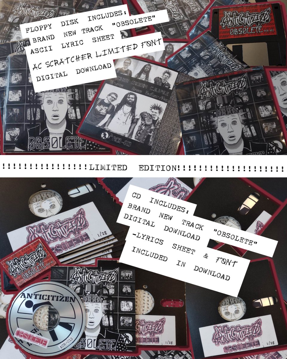 AnticitizenFANS's tweet photo. Brand new single "OBSOLETE" Available on Floppy Disk and CD! https://t.co/C3IAShDlMp