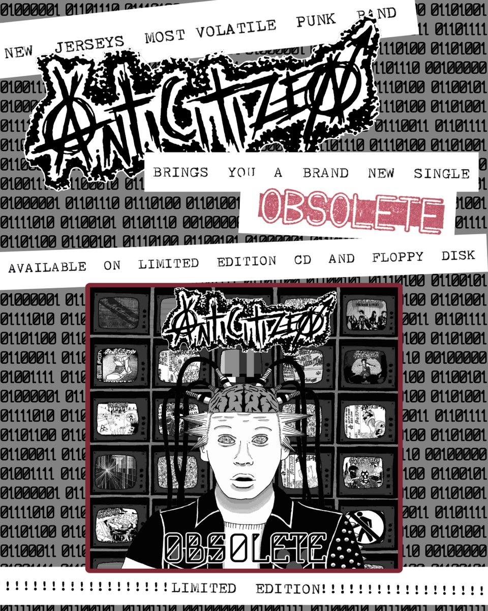 AnticitizenFANS's tweet photo. Brand new single "OBSOLETE" Available on Floppy Disk and CD! https://t.co/C3IAShDlMp