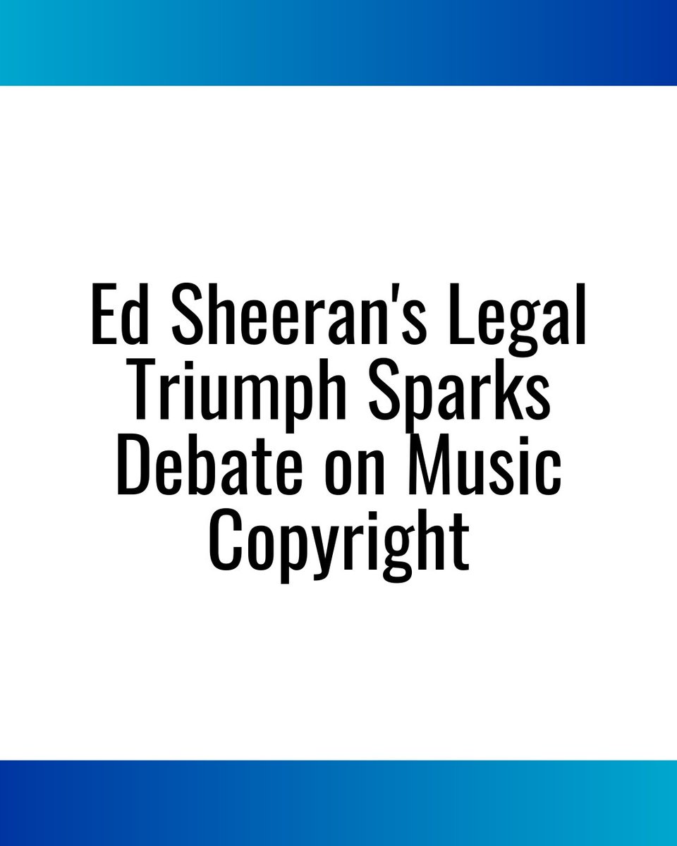 coscap's tweet image. 📣🎵 Ed Sheeran's legal winning streak continues! A federal judge dismisses second copyright case accusing him of copying "Let's Get It On." Is copyright law stifling creativity? Share your thoughts! #EdSheeran #CopyrightDebate 🎶💬  
Source: Billboard