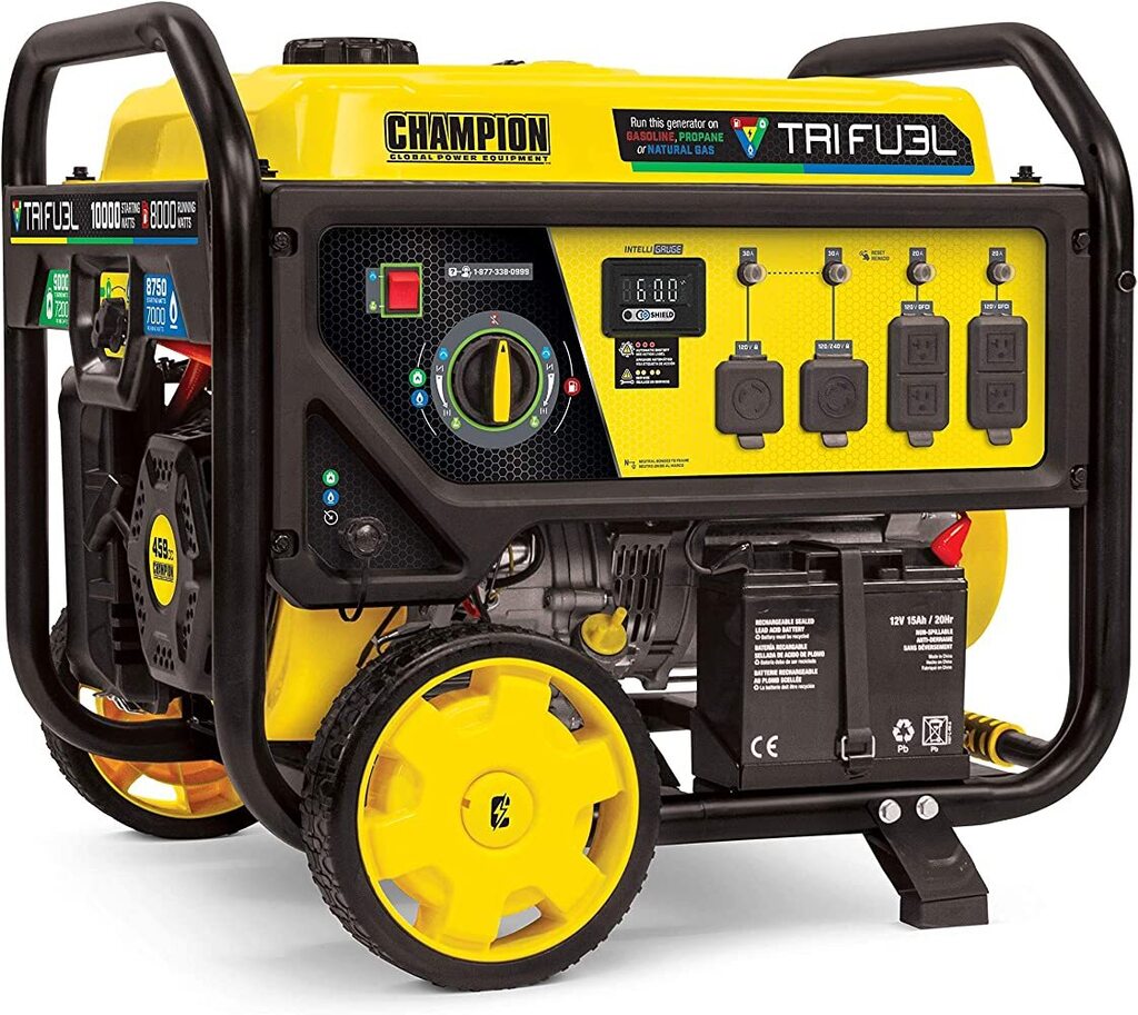 CaspianOdin's tweet photo. #Champion Power #Equipment 100416 10,000/8,000-Watt TRI Fuel #Portable Natural Gas #Generator, NG/LPG Hose Kits and CO Shield https://t.co/0JF98UEWiz https://t.co/4hOyw9vCCE