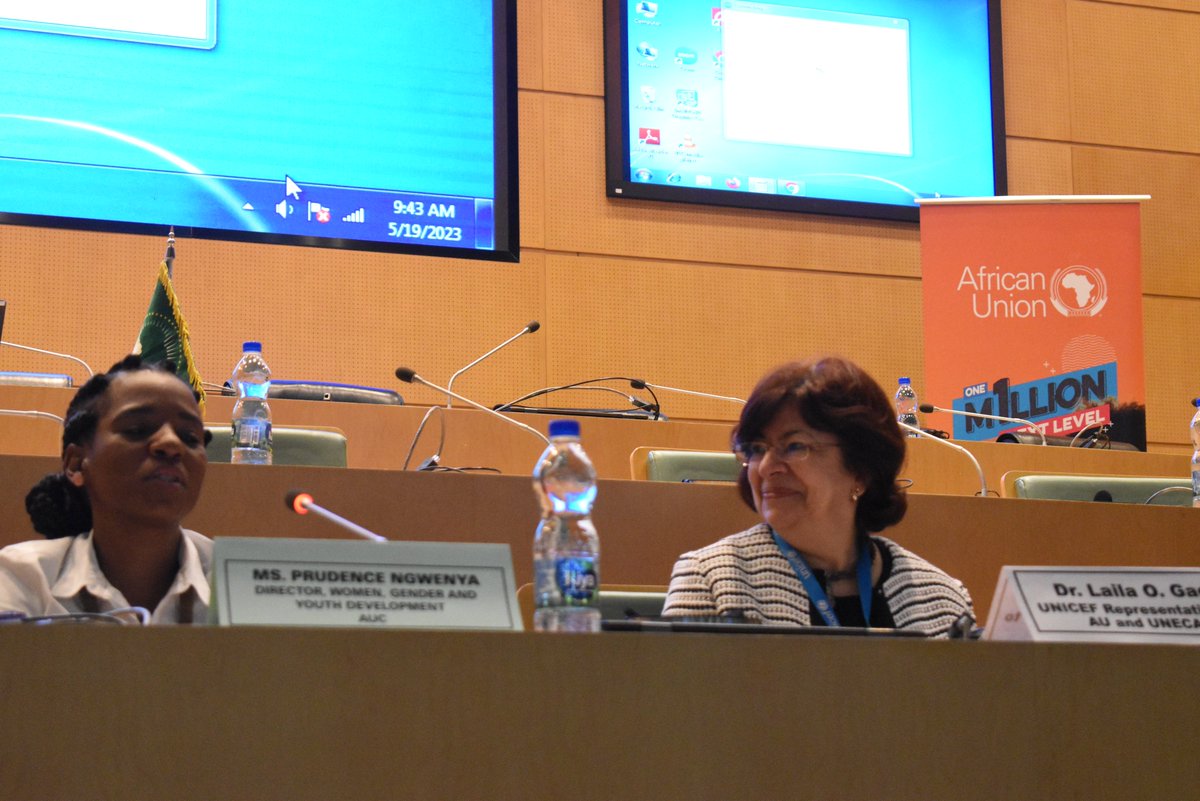 UNICEF_AUOffice's tweet photo. During her opening remarks at the Youth Pre-STC Forum of the #STCYCS4, Dr. @GadLaila stated that investing in children &amp; young people &amp; enabling their participation is the right thing &amp; the smart thing to do for the development of the continent as envisaged under #Agenda2063. https://t.co/4t1udzihHa