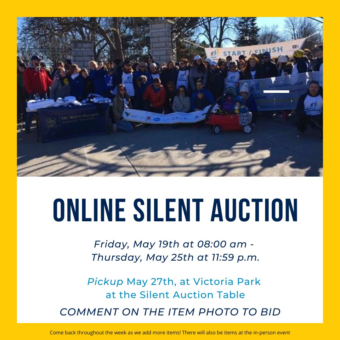 🔵🔔The London #SilentAuction for #DefeatDepression is LIVE! To bid, just comment on the auction photo on our Facebook page. Let's band together to #EndTheStigma and support mental health. Every bid counts! 👉bit.ly/437ych8 #MentalHealthAwareness #LondonFundraiser