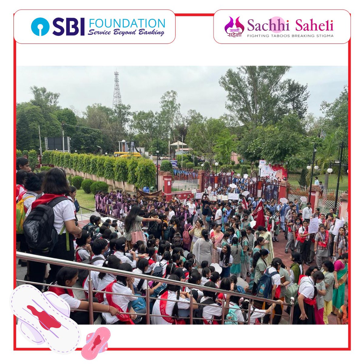 Grateful for the tremendous success of #PeriodsFest! Heartfelt thanks to all who made it possible. Special shout-out to the @SBI_FOUNDATION for making PeriodsDay in Meerut a reality for the first time. Together, we foster change, break barriers, & promote menstrual health awrness