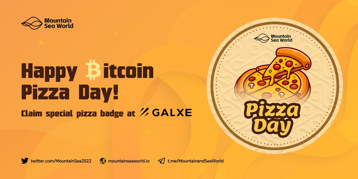 MountainSea2022's tweet image. 🍕To celebrate #Bitcoin Pizza Day, we are givnig away this special OAT to all users!

🎁Follow our socials to claim a Pizza Day #OAT (Hold to unlock previleged benefits）

✅Complete task here: galxe.com/MountainSeaWor…

#PizzaDay #BitcoinPEPE #BitcoinPizzaDay #Bitcoin2023