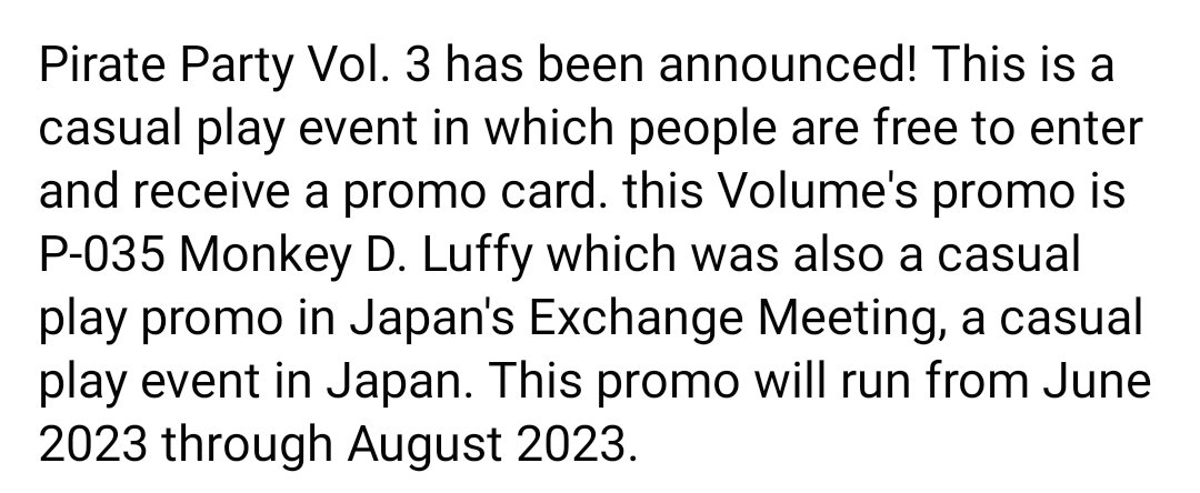 OrangeSamuraiD's tweet photo. Pirates Party Vol. 3 is coming this June!

#OnePiece #OnePieceCardGame #OnePieceTCG #OrangeSamuraiD #PiratesParty https://t.co/S792i5PQdj